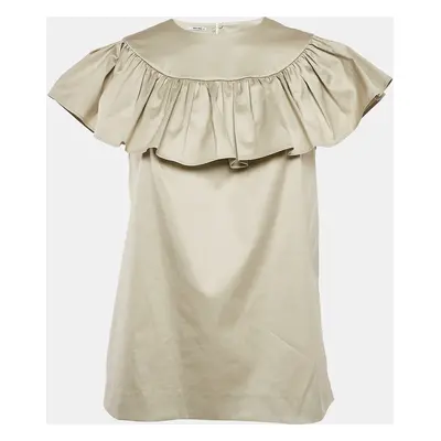 Miu Miu Green Cotton Gathered Top