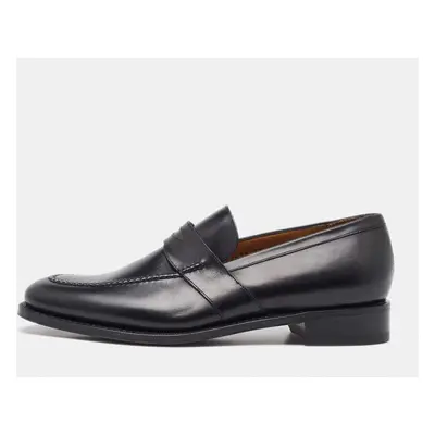 Salvatore Ferragamo Black Leather Slip On Penny Loafers Size 41.5