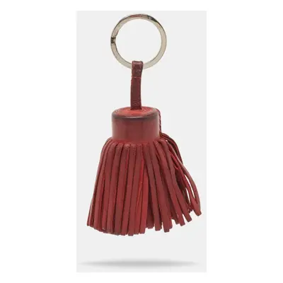 Hermes Ruby Lambskin Leather Carmen Tassel Keychain