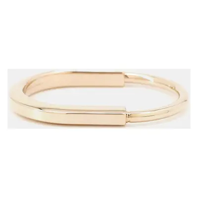 Tiffany & Co. 18K Pink Gold Padlock Bangle Bracelet Size Small