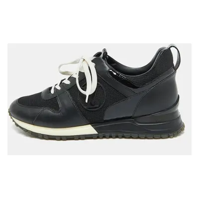 Louis Vuitton Black Leather and Mesh Run Away Sneakers Size 38.5