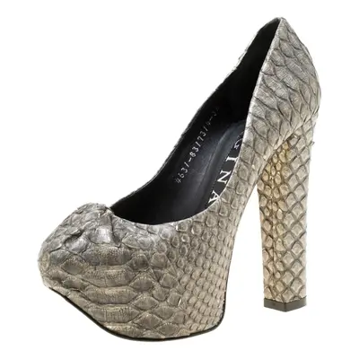 Gina Grey Python Leather Claire Hoodie Platform Pumps Size 36.5