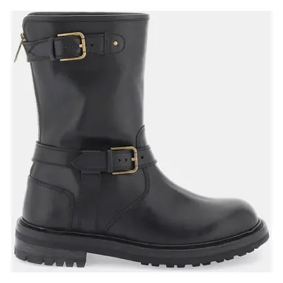 Dolce & Gabbana Black Leather Biker Boots Men’s IT