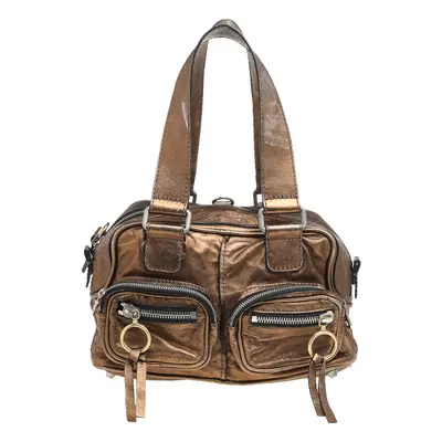 Chloe Metallic Brown Leather Medium Betty Satchel