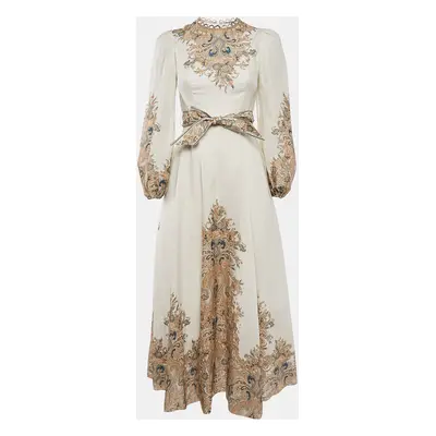 Zimmermann Cream Freja Paisley-Print Linen Maxi Dress