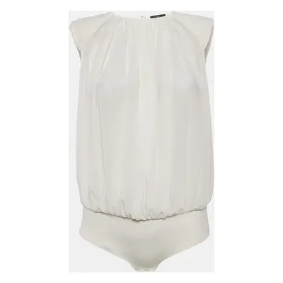 Elisabetta Franchi White Crepe Bodysuit