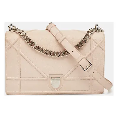 Dior Light Peach Leather Medium Diorama Flap Shoulder Bag