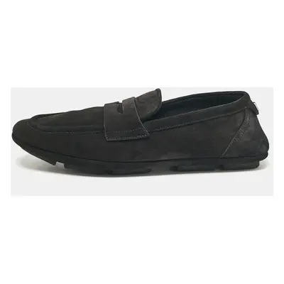 Dolce & Gabbana Black Suede Slip On Loafers Size