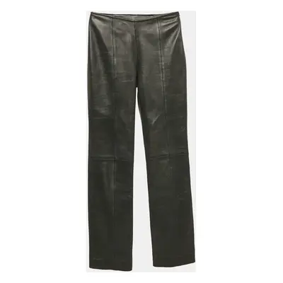 Loewe Black Leather Straight Pants