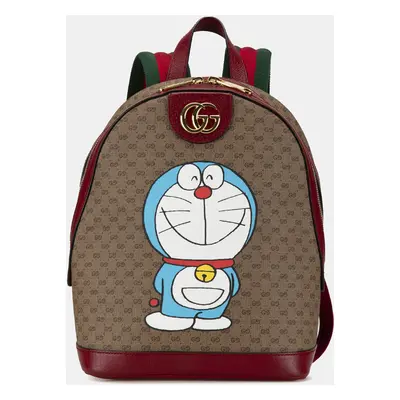 Gucci Brown/Red Micro GG Supreme Doraemon Backpack