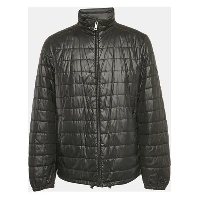 Prada Black Ripstop Nylon Zip-Up Puffer Jacket