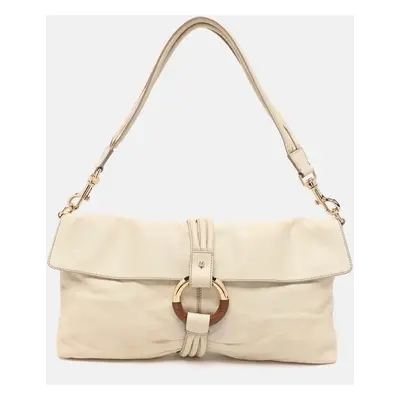 Escada Cream Leather Shoulder Bag