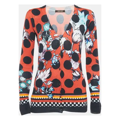 Roberto Cavalli Multicolor Wool Button Front Cardigan