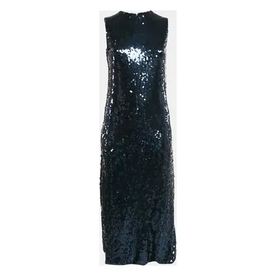 Dior Midnight Blue Sequin Sleeveless Midi Dress