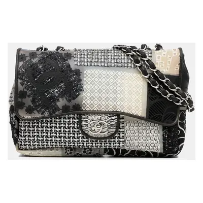 Chanel Black Jumbo CC Patchwork Classic Flap