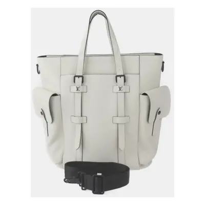 Louis Vuitton White Taurillon leather Christopher Tote Bag