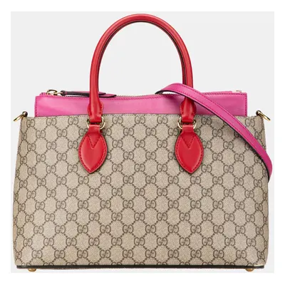 Gucci Beige GG Supreme Linea A Satchel