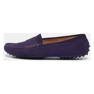 Tod's Purple Suede Gommino Slip on Loafers Size 39.5