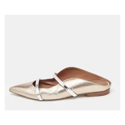 Malone Souliers Gold/Sliver Leather Maureen Flat Mule Size