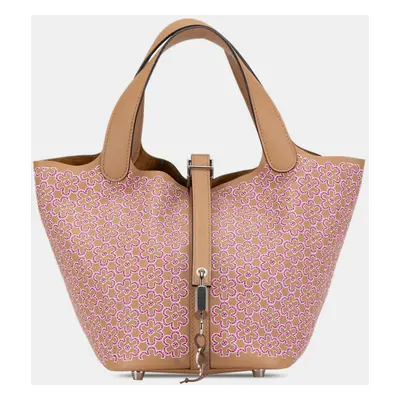 Hermes Chai/Rose Swift Leather Picotin Lock PM Bag