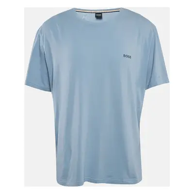 Boss By Hugo Boss Blue Logo Print Jersey Crew Neck T-Shirt