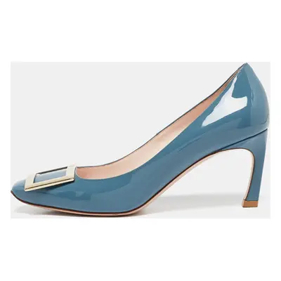 Roger Vivier Blue Patent Leather Belle Vivier Pumps Size