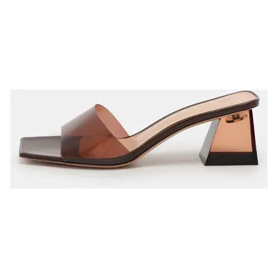 Gianvito Rossi Brown PVC Cosmic Slide Sandals Size 38.5