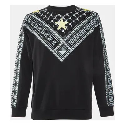 Givenchy Black Printed Cotton Crew Neck Sweatshirt