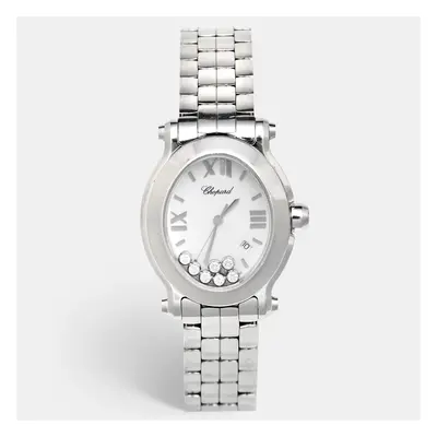 Chopard White Stainless Steel Diamond Happy Sport