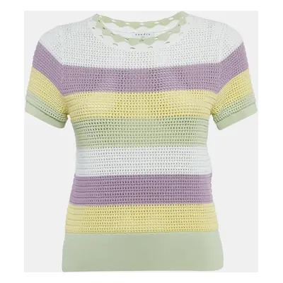 Sandro Multicolor Stripe Viscose Mesh Top