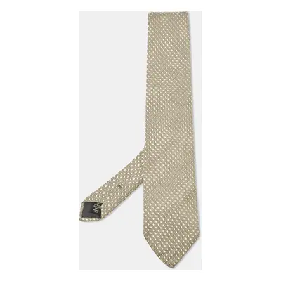 Ermenegildo Zegna Grey/Yellow Jacquard Silk Tie