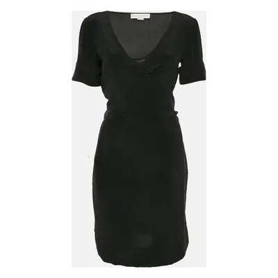 Stella McCartney Black Silk Tie-Up Detail Mini Dress