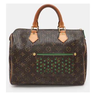 Louis Vuitton Green Monogram Perforated Canvas Limited Edition Speedy Bag