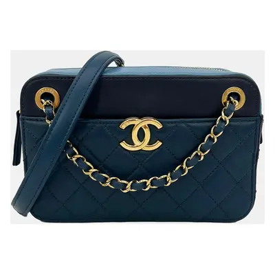 Chanel Blue Color Block Camera Case Nwt