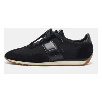 Tom Ford Black Canvas and Suede Low Top Sneakers Size