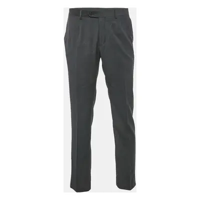 Dolce & Gabbana Black Pinstripe Crepe Formal Trousers