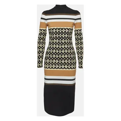 Valentino Multicolor Printed Jersey Foulard Archive Midi Dress