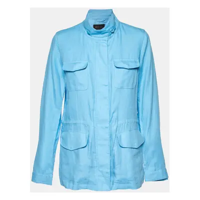 Loro Piana Blue Linen Traveller Jacket