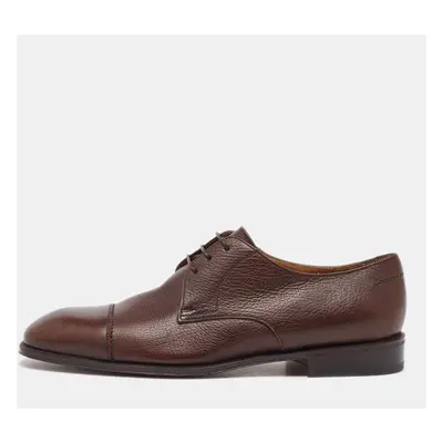 Salvatore Ferragamo Dark Brown Leather Lace Up Derby Size 41.5