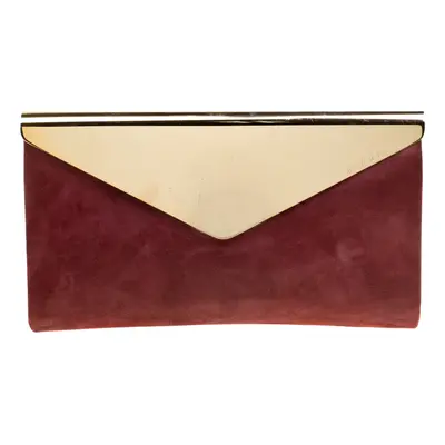 Jimmy Choo Burgundy Shimmering Leather Charlize Clutch