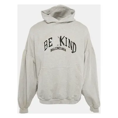 Balenciaga Unisex Grey Distressed Cotton Be Kind Oversized Hoodie