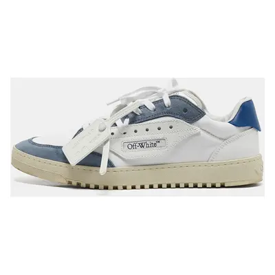 Off-White White/Blue Canvas and Suede 5.0 Sneakers Size