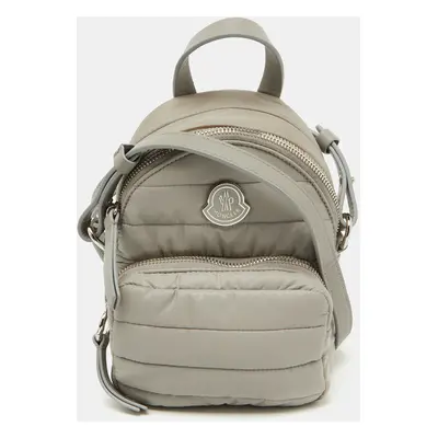 Moncler Light Grey Nylon Puffer Mini Crossbody Bag