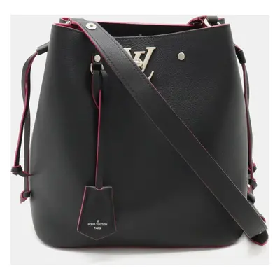 Louis Vuitton Black Leather Lockme Bucket Shoulder Bag