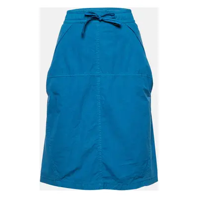 Bottega Veneta Teal Blue Cotton Drawstring Waist Skirt