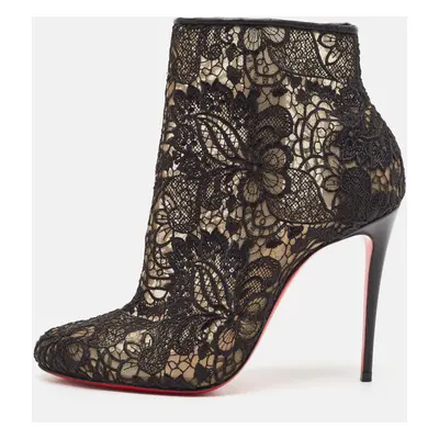 Christian Louboutin Black Lace Miss Tennis Ankle Boots Size