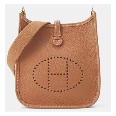 Hermes Gold Taurillon Clemence Evelyne TPM Bag