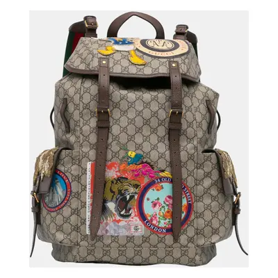 Gucci Beige/Brown GG Supreme Donald Duck Soft Backpack