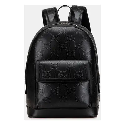 Gucci Black GG Embossed Backpack