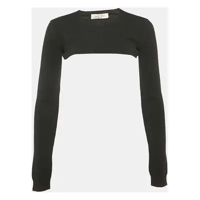 Valentino Black Cashmere Knit Crop Sweater